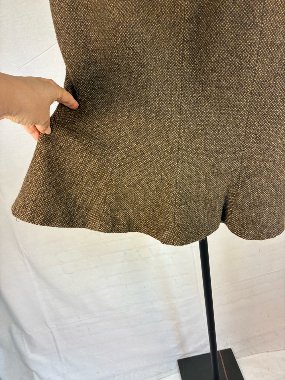Vintage Ralph Lauren Wool Tweed Trumpet Pencil Skirt 6 - Picture 2 of 6